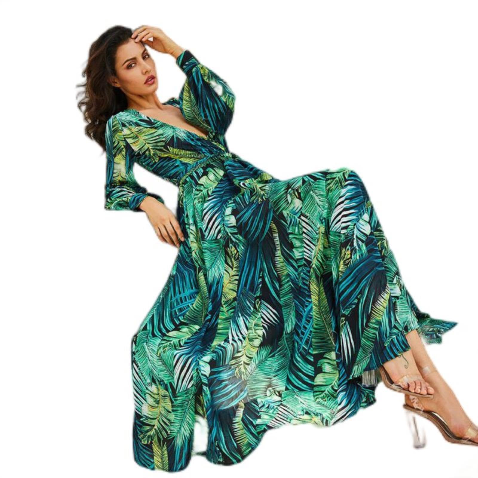 Abito da Donna Vintage Boho Abito da Sera Festa Autunno Inverno 2023 Abiti Eleganti a Maniche Lunghe Sexy Chic per Feste diurne e notturne