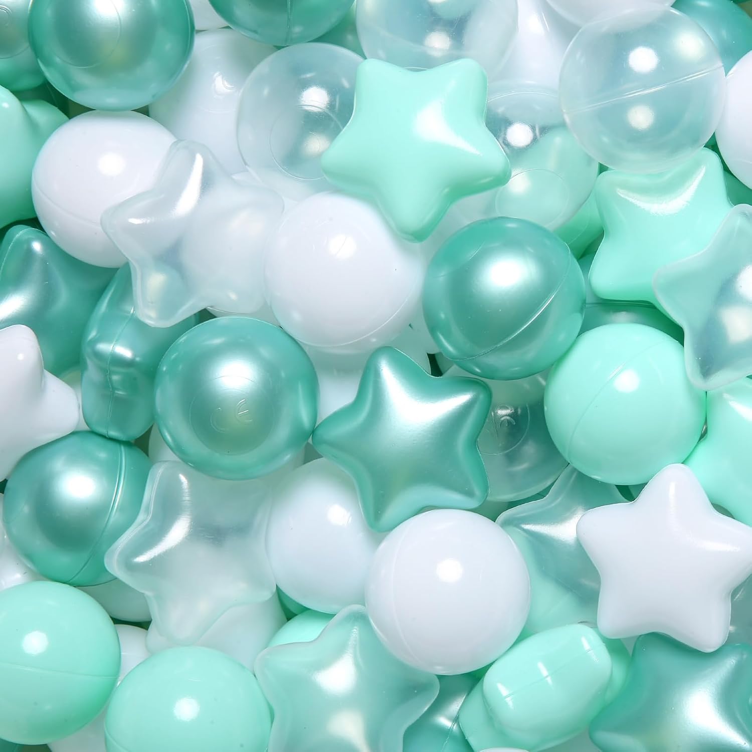 TRENDPLAY Pearl Green Ball Pit Balls Star Balls 100pcs