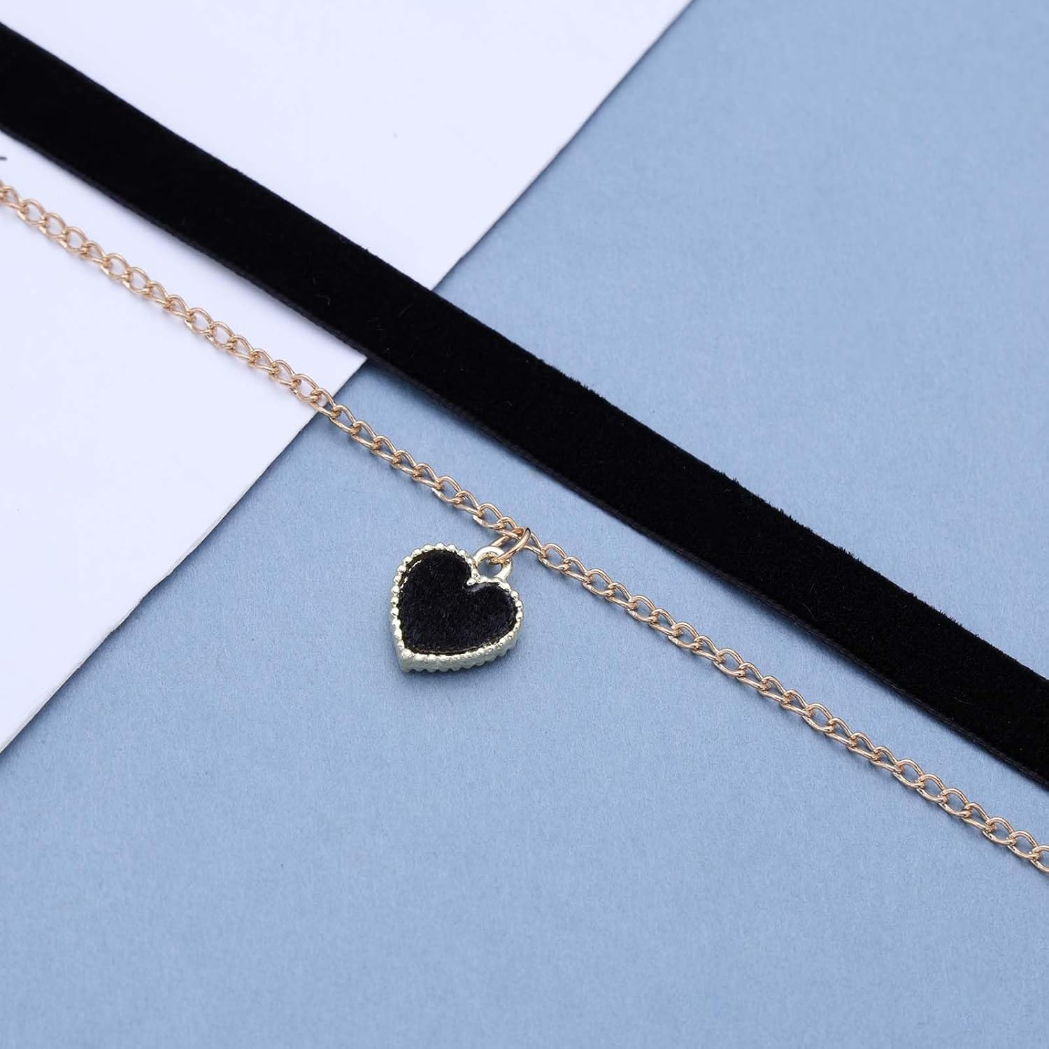 Bohemian Velvet Ribbon Heart Necklace Red Enamel Heart Pendant Necklace Red Suede Choker Necklace Red Heart Leather Collar Necklace Jewelry for Women - Image 4