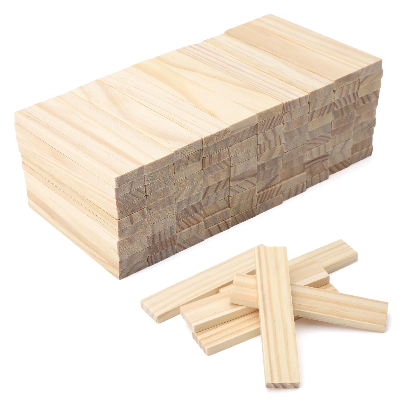 Joycabin 50 Blocchetti Di Legno Di Pino Fai Da Te | Listelli 100x20x7 Mm Per Modellismo, Decorazioni E Bricolage | Lisci E Naturali