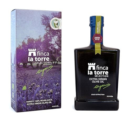 Finca la Torre orgánico Hojiblanca – Nueva cosecha 2016 – 17 Español Premiado Aceite de Oliva Virgen Extra 500 Milliliter (16.9 onzas)