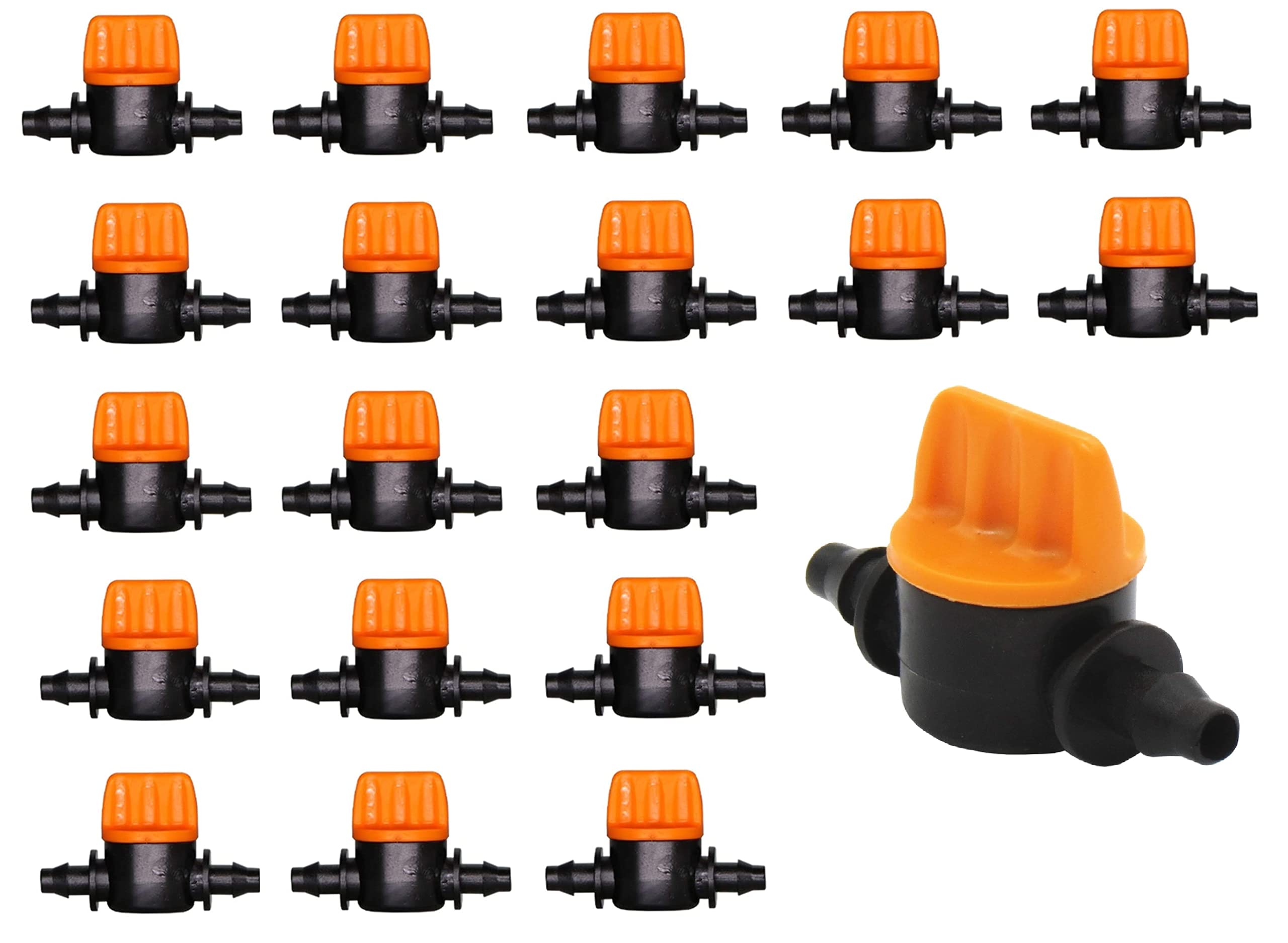 Tigerlily Enterprises Ltd Tigerlily Enterprises 20Pcs 4Mm Micro Irrigation Shut Off Valves – Barbed Coupling Connectors For 4/7Mm Hose – Garden Drip Watering System Fittings