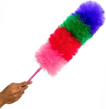 Kitchen + Home Large Static Duster - 27 Inch Electrostatic Feather Duster attracts dust Like a Magnet! - Peacock