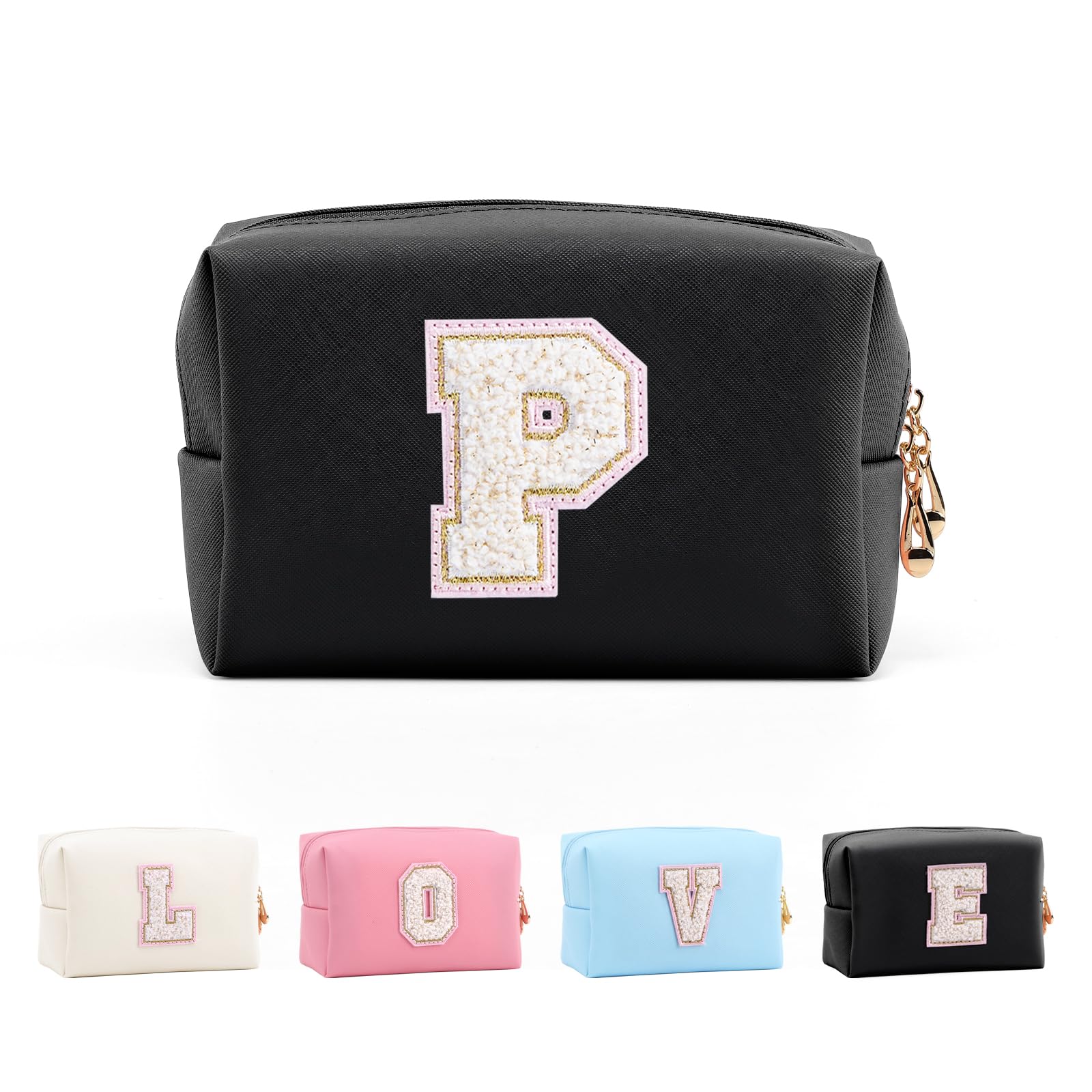 Bolsa de Maquillaje, Bolsa de Cosméticos Impermeable de Viaje, PU Cuero, Neceser de Baño, Bolsa De Aseo Y Almacenamiento para Mujer,Cosas Preppy para niñas Adolescentes (Letra A-Z) — view 91
