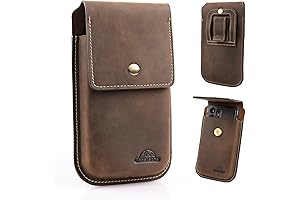 TopStache Universal Leather Phone Belt Case | Flip Cell Phone Case with...