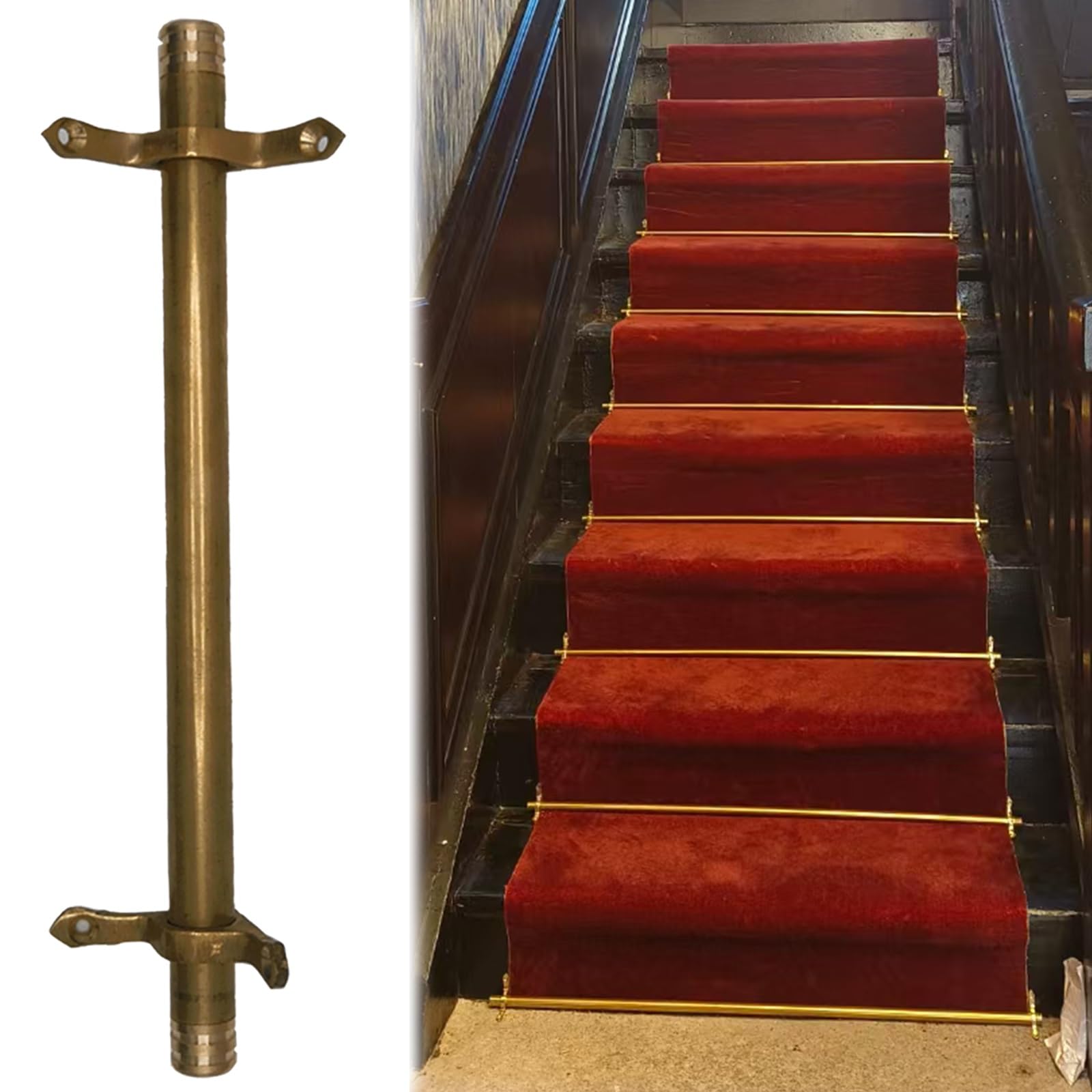 Barres pour tapis d'escalier ajustables de 56 à 127 cm pour fixation sûre