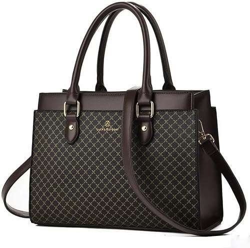 Miniatura 12 de KURGOOL Bolsos de mano para mujer, bolso de mano de cuero de moda de doble tono, bolso de mano de diseñador bolso de hombro bolso de mano con asa