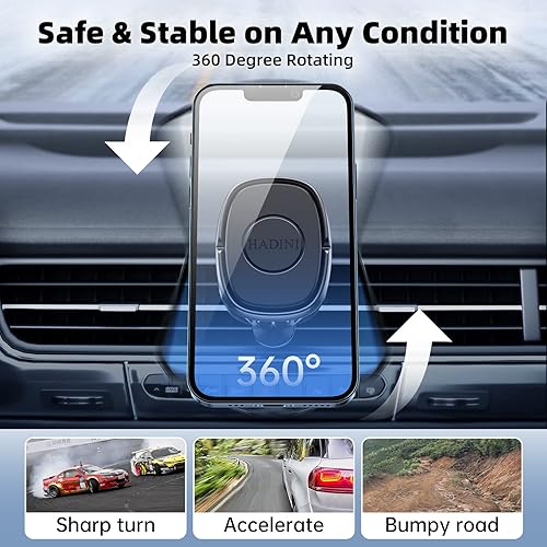 Miniatura 6 de Soporte magnético para ventilación de coche [clip de gancho de metal] Soporte de coche compatible con todos los teléfonos inteligentes, compatible