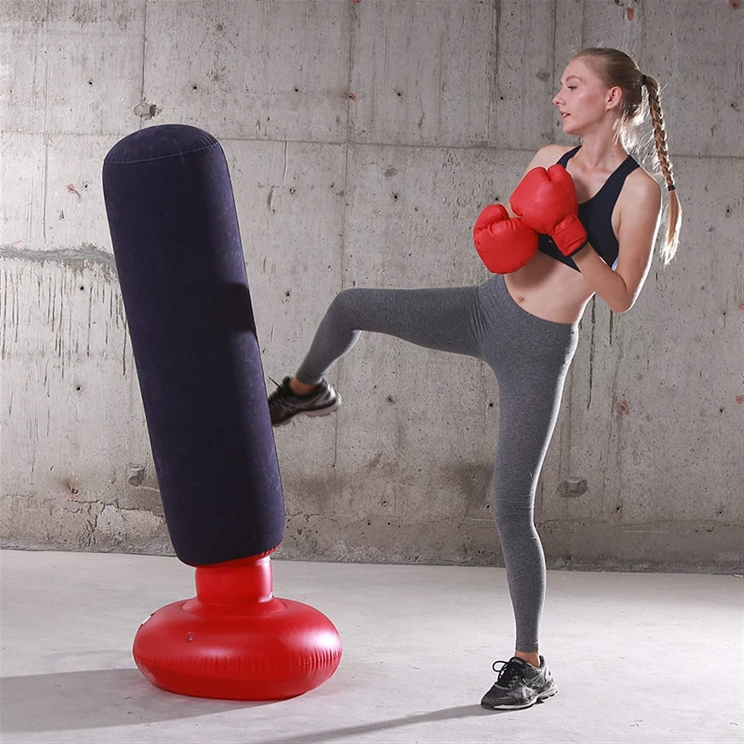 Punching Bag, Reflex Bag Boxing for Adults Kids, Punch Bags Inflatable Punching Bag,IPunching Boxing Bag with Gloves,Freestanding Punching Bag for Adults,Standing Boxing Bag for Adults and Kids (Colo