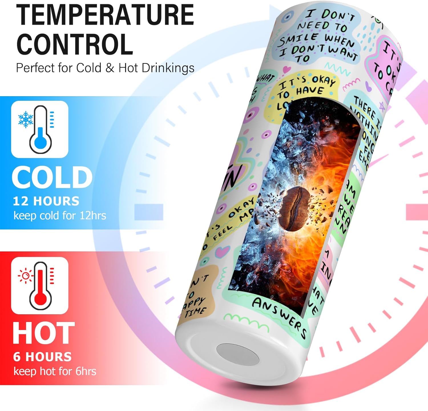 ATHAND Funny Positive 20oz Tumbler for Women, Inspirational Stainless Steel Travel Mug with Lid, Skinny Cup Gift for Friends Bestie or Sister, Mental Health Breakdown Coffee Cup - Image 2