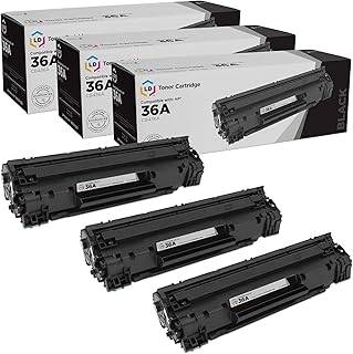 LD Products Compatible HP 36A Black Toner Cartridge Replacement CB436A for use in Laserjet Printers M1522n MFP, M1522nf MFP, P1505 & P1505n (3-Pack)