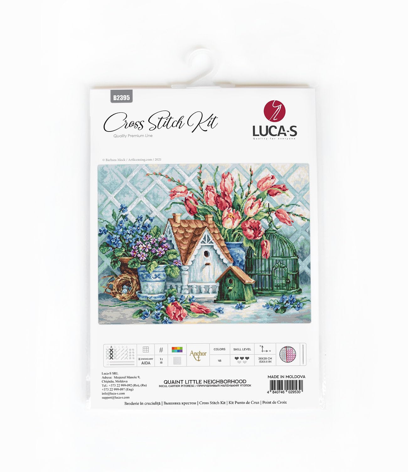 Luca-S Kit punto croce piccolo quartiere pittoresco B2395 38 x 28 cm