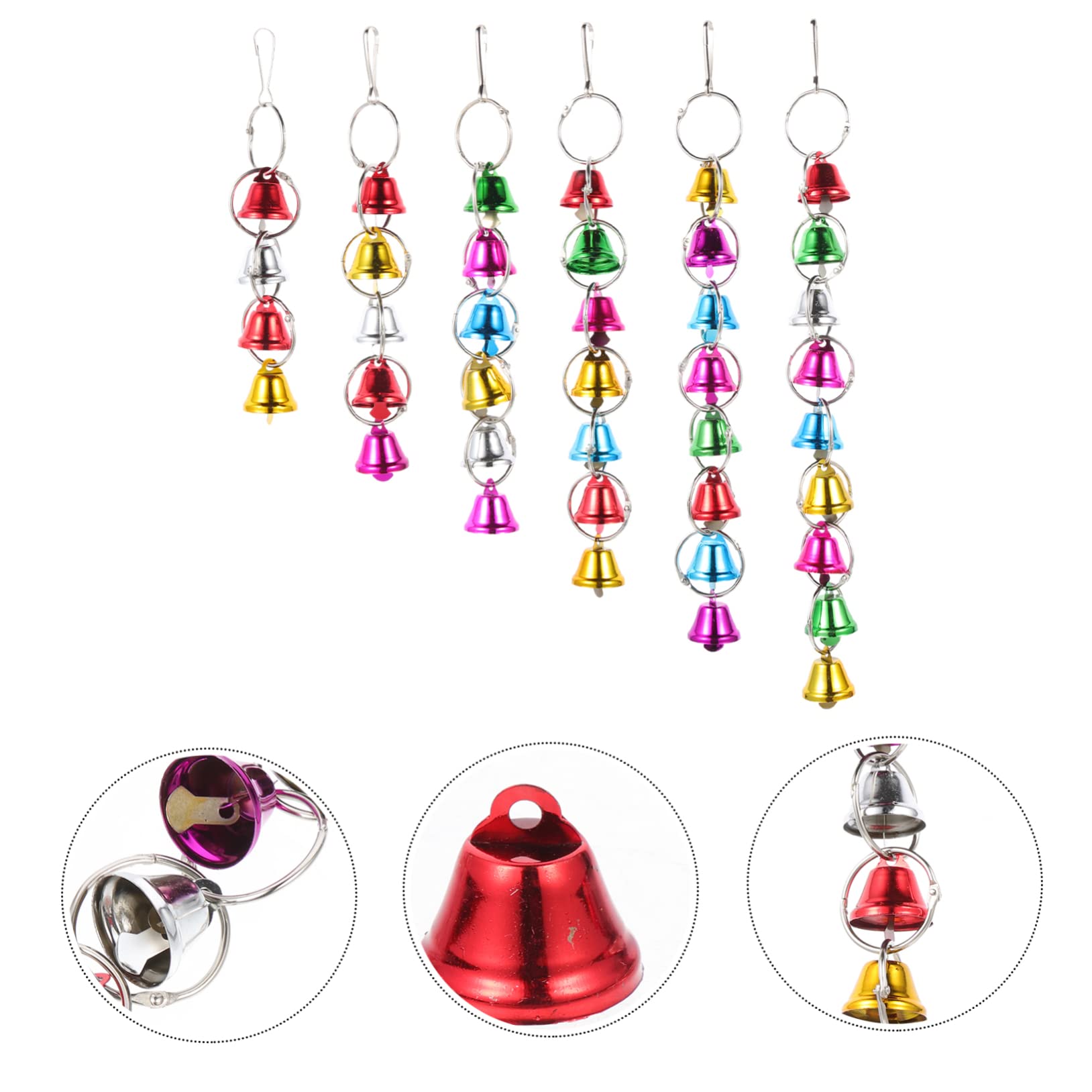 POPETPOP 12pièces Clochettes à Oiseaux Jouets à Mâcher pour Perroquets Accessoires De Jeu Amusants Et Colorés pour Oiseaux De Compagnie Faciles à Installer Et Sécurisés