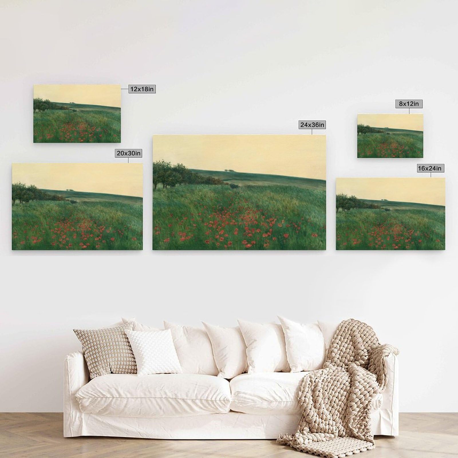Generisch Red Poppies Oil Painting by František Kaván Wall ArtLienzo Póster Impresión artística 24 x 36 pulgadas