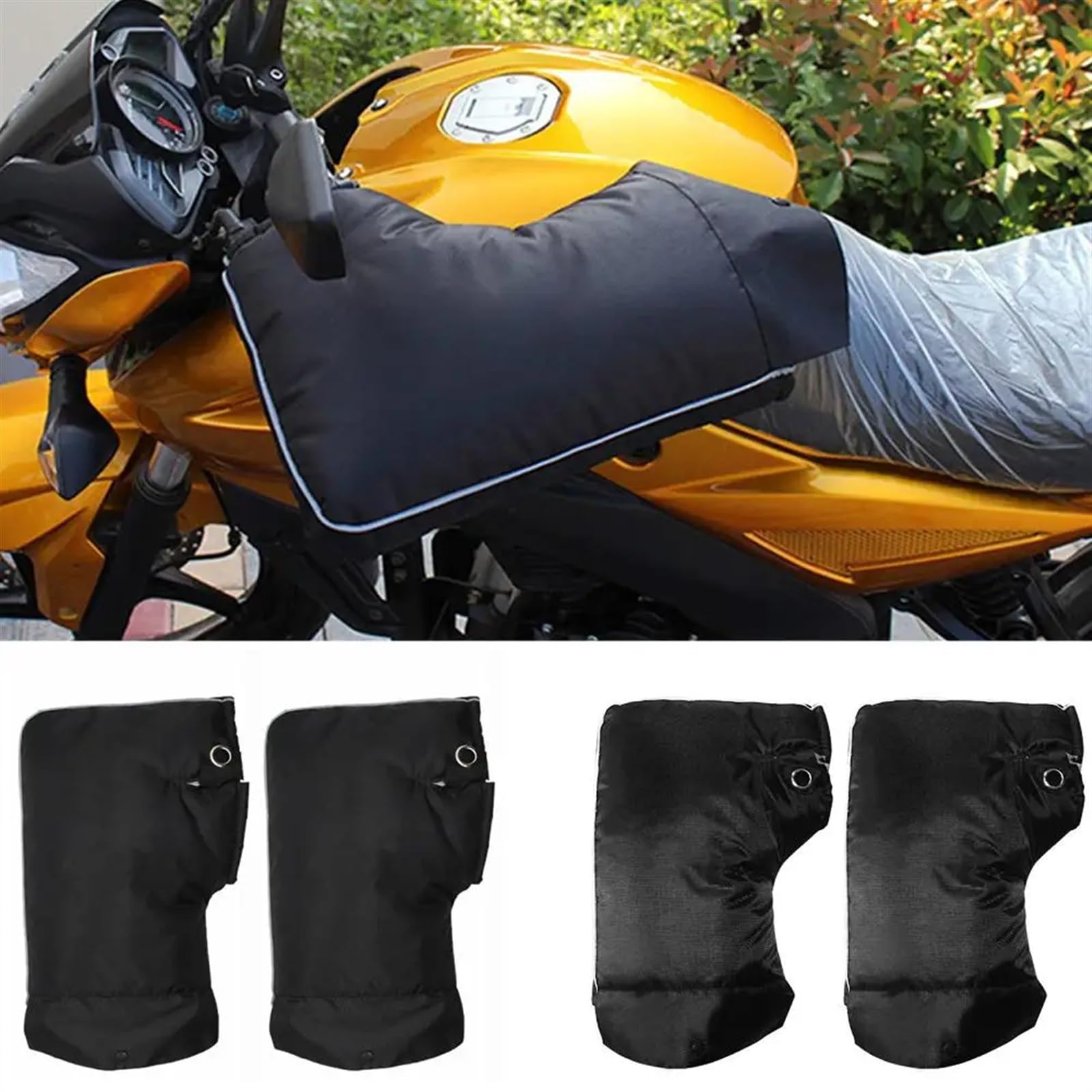 Genérico Manoplas para Moto, Guantes Manillar Moto Cubiertas Gruesas para Manillar De Motocicletas, Guantes Cálidos Y Cómodos, para Coche Eléctrico A Prueba Lluvia, Universales
