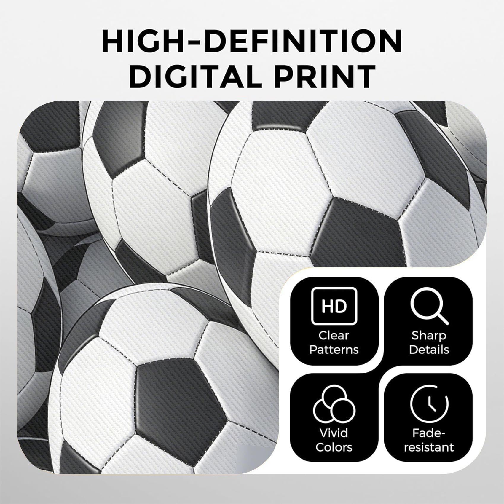 Fußballmuster Vorhänge Blickdicht mit Ösen H 200 x B 100 cm 2er Set
