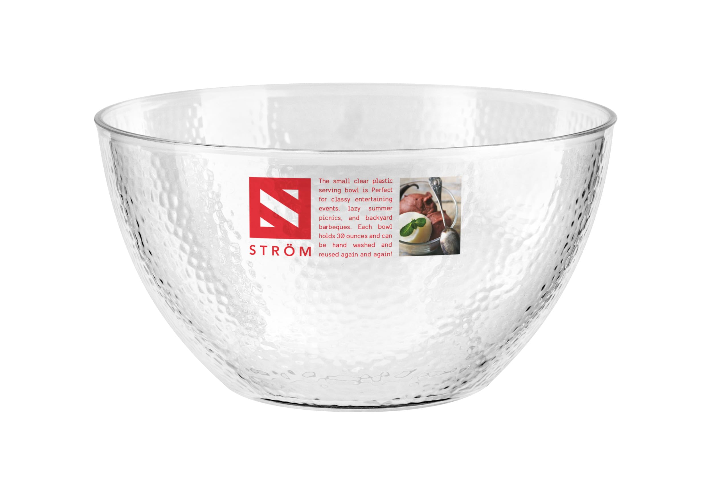 HOMESHOPA Serving Bowls, 1 Pack 30 oz Clear Plastic Mixing Bowls, Reusable Lightweight Durable Popcorn Salad Bowls, Round Multi-Use Kitchen Cooking Bowl Set for Party, Picnic, Outdoor Dining