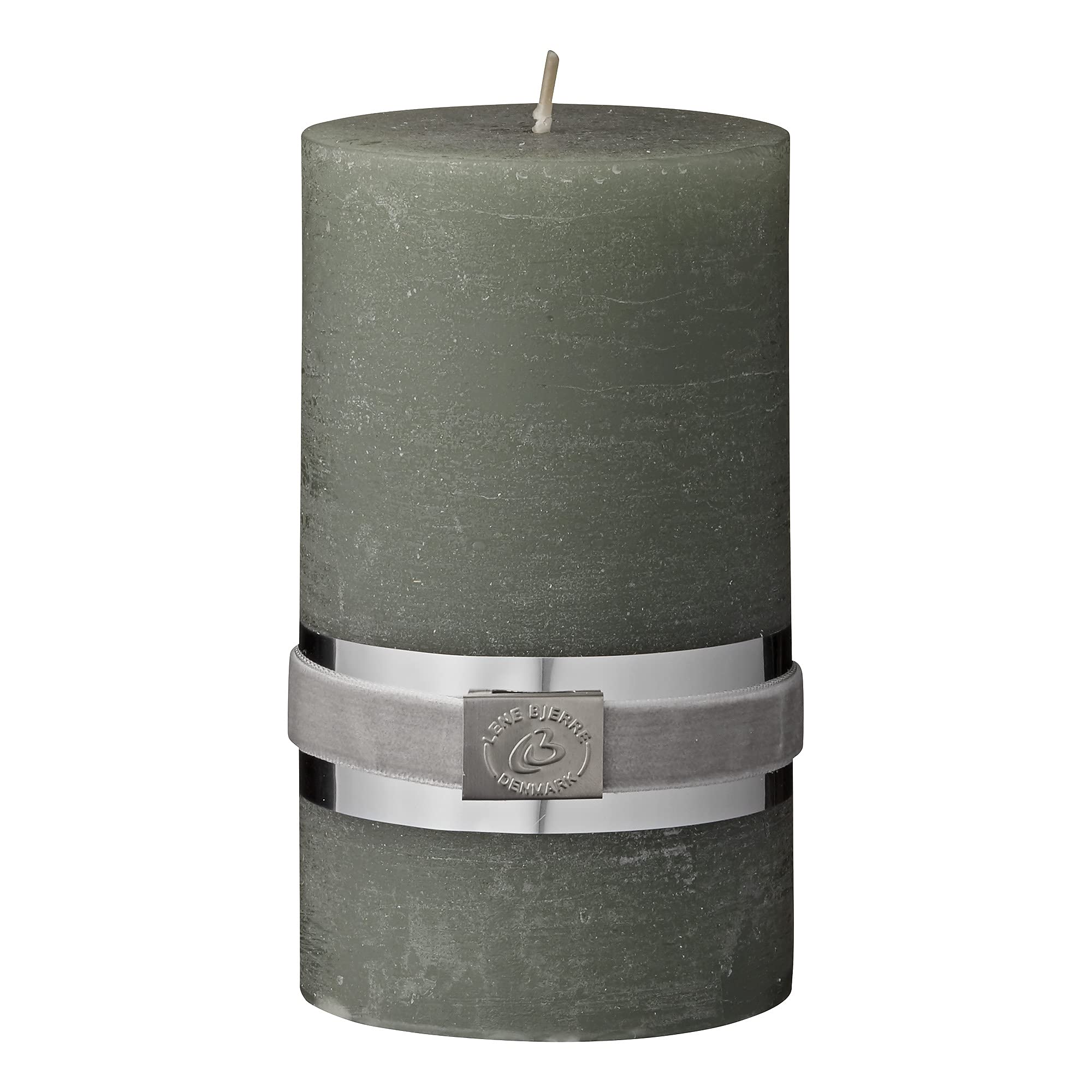 Lene BjerreRustic Pillar Candle Dust Green Paraffin
