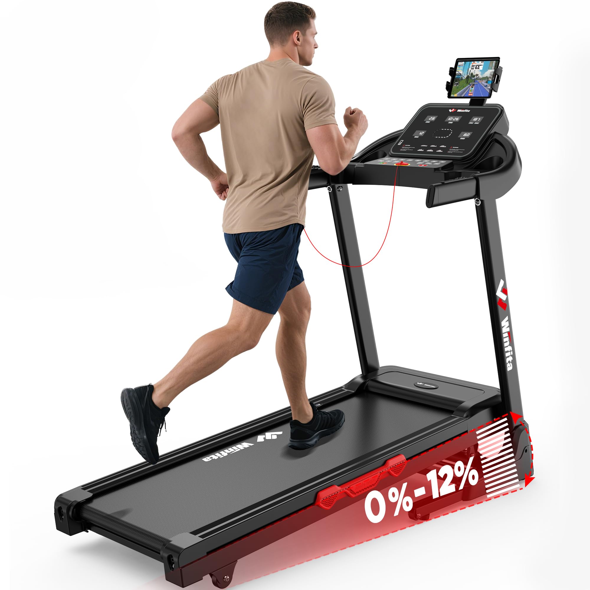 Treadmills For Home Folding Treadmill With Auto Incline 300 Lbs - Main Image