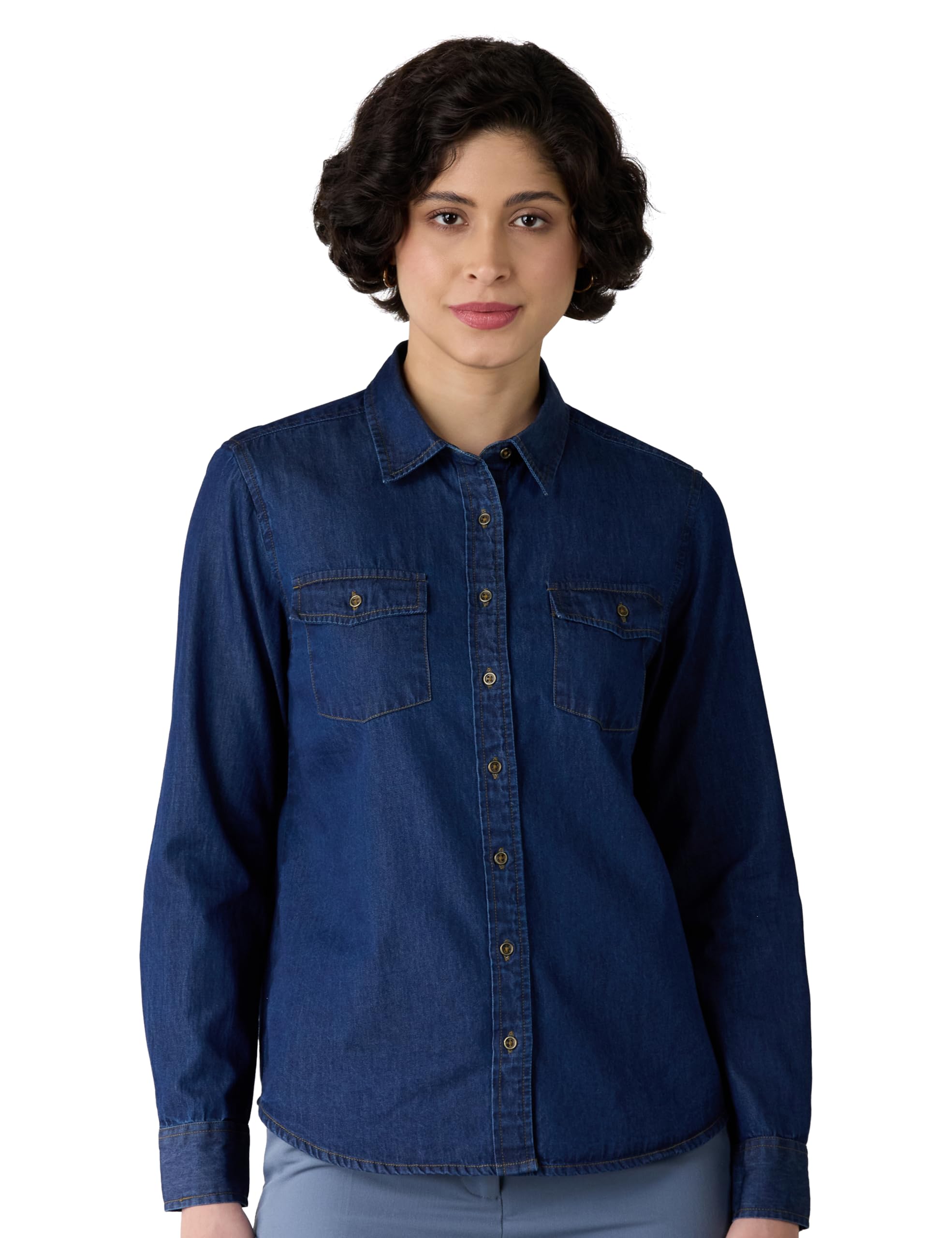 amazon brand - symbol Women's Denim Shirt (Regular Fit | Full Sleeve) (Available in Plus Sizes)-picture-39