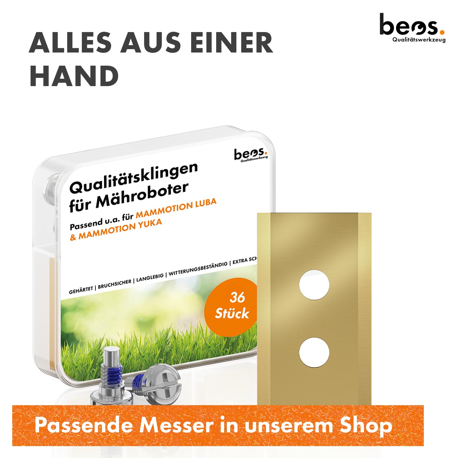 BEOS Messerscheibe kompatibel mit Mammotion LUBA1 AWD LUBA2 AWD 6X Klingen glasfaserverstärkte Drehscheiben Made in Germany