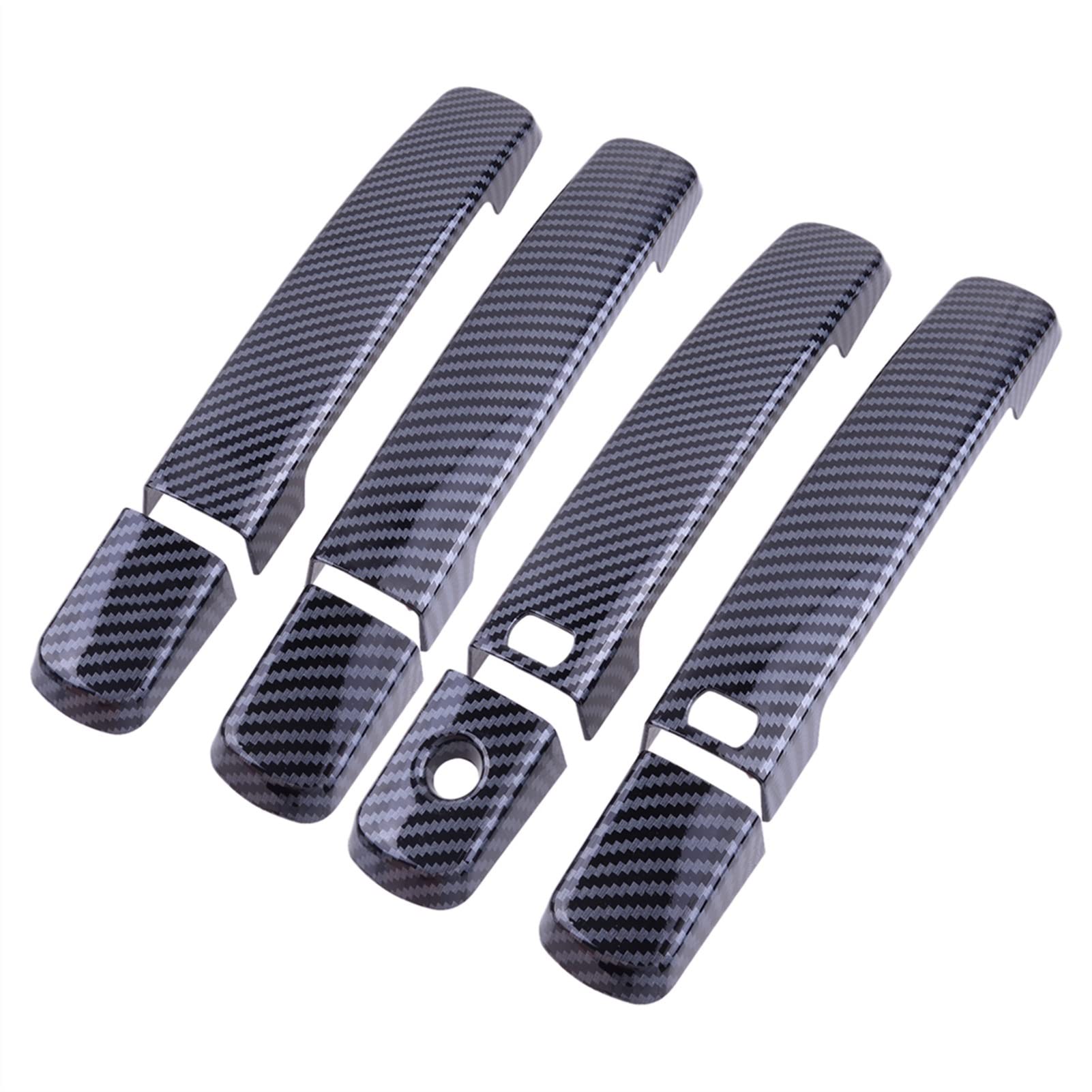 Rinkteea One Color Exterior Car Door Handle For Nissan Qashqai Frontier Altima Sentra Quest Navara 8Pcs/Set Carbon Fiber Style Car Exterior Smart Door Handle Cover Trim Fit