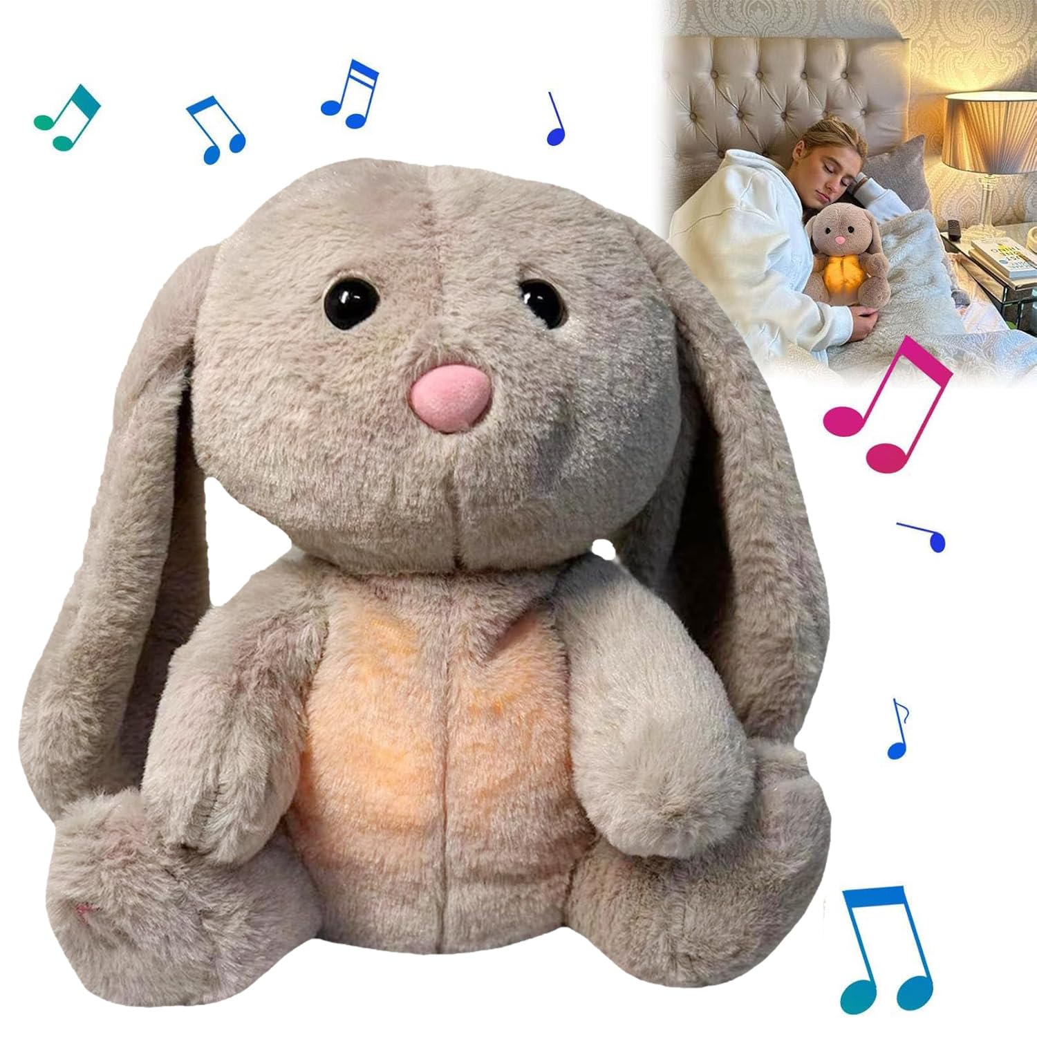 ZileadBreathing Otter,Breathing Otter Sleep Buddy,Anxietys Relief Bunny Breathing,Bunny Doll Sleep Toys,The Relief Bunny,Sleeping Otter Plush Breathing,Anxiety Relief Soothing Toys,for Kid (1PCS)
