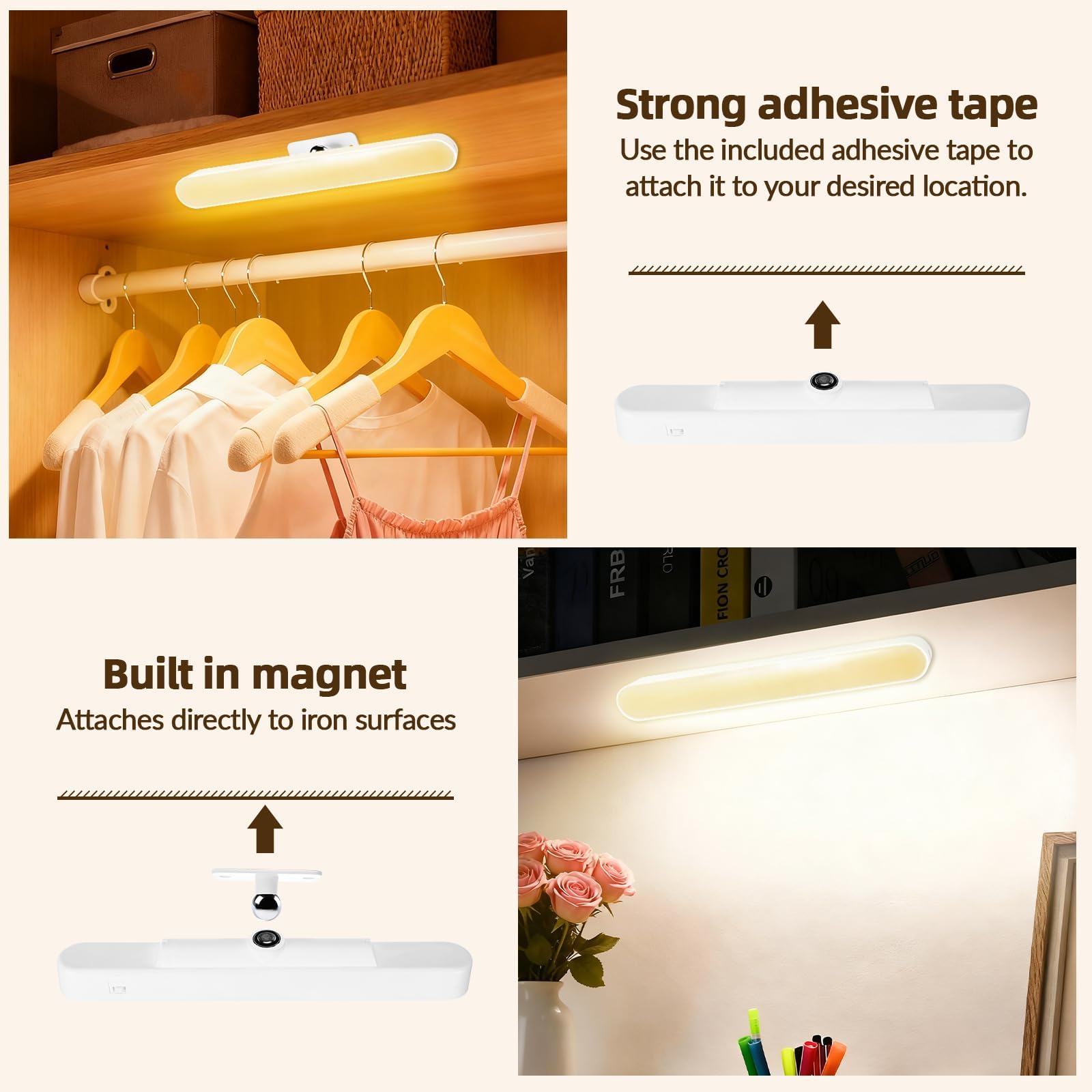 Collazoey LED Tocador Luces 4000 mAh USB Espejo Maquillaje 360° Giratorio Tres Temperaturas