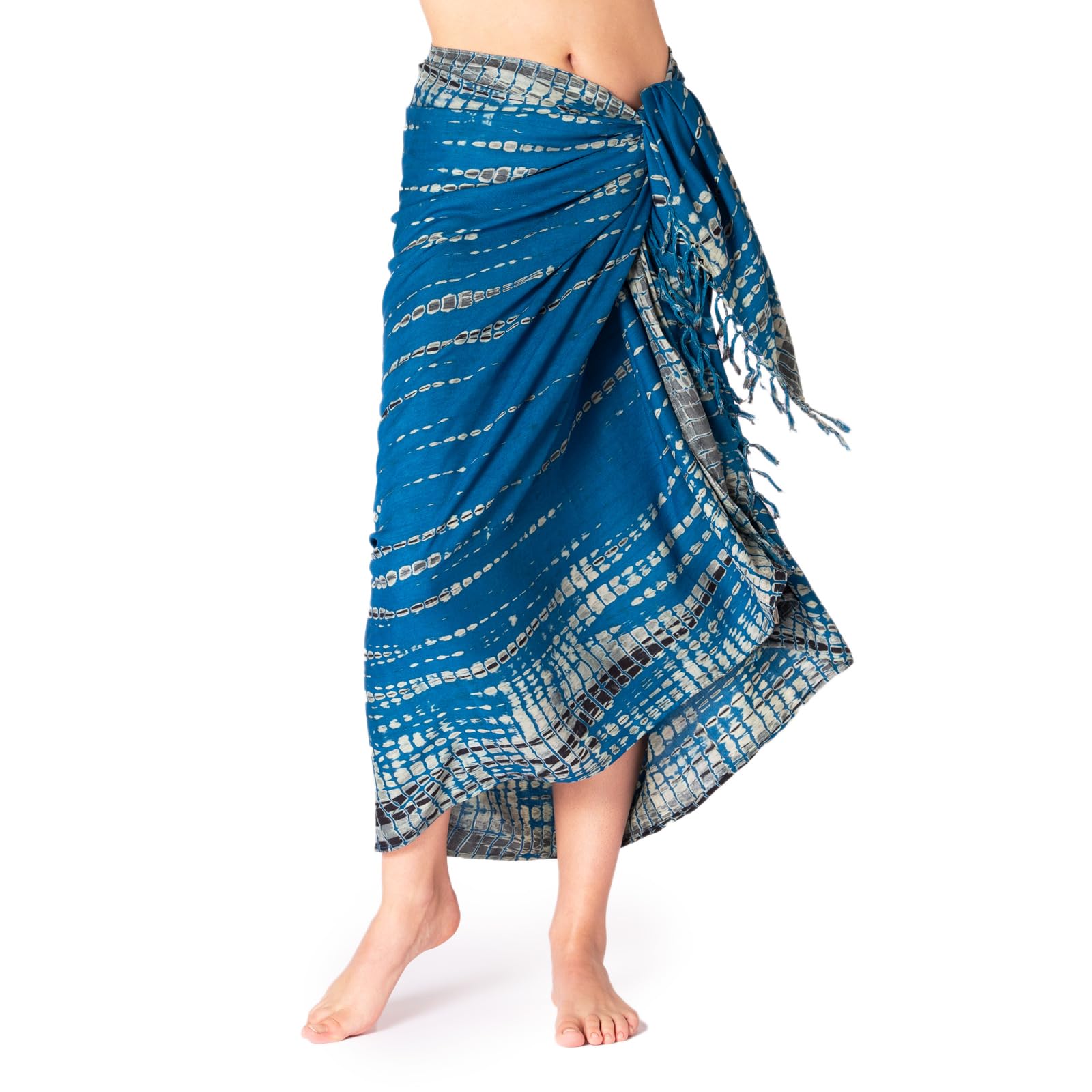 Panasiam Unisex Blue Grey Sarong Tiedye Style, 190X116cm