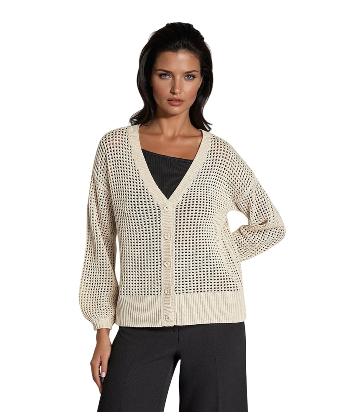 kotty Women's Sweater for Winters Woolen Full Sleeve V Neck Cable Design Cardigan Sweater for Women Winter Woollen Stylish-picture-17