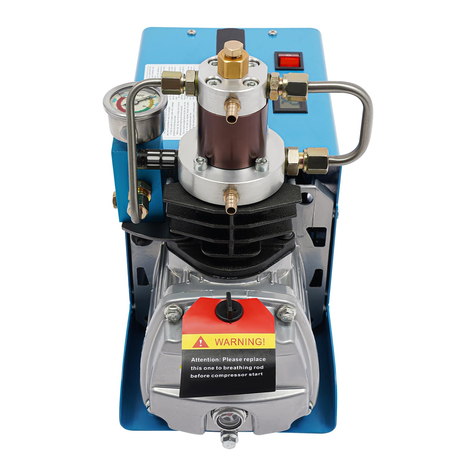 PCP Kompressor 300Bar 230V 1800W Luftkompressor Hochdruck Druckluftpumpe 2800U/min 100L/min Wasser-Öl-Abscheider 2-Stufig-Kompression Wasser-&Luftkühlung für PCP-Gewehr Druckluftpistole Tauchflasche