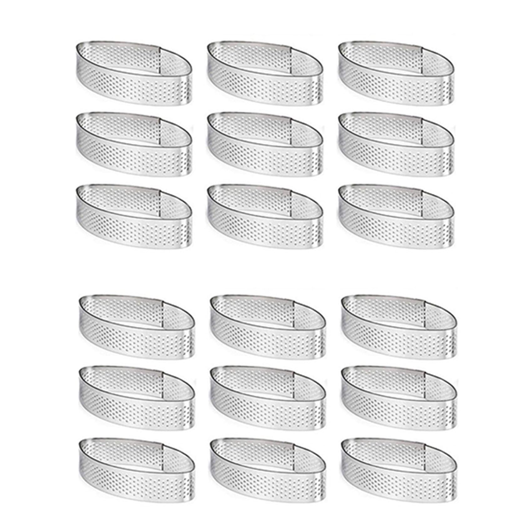 Anneaux à gâteau perforés en inox (lot de 18 moules résistants)