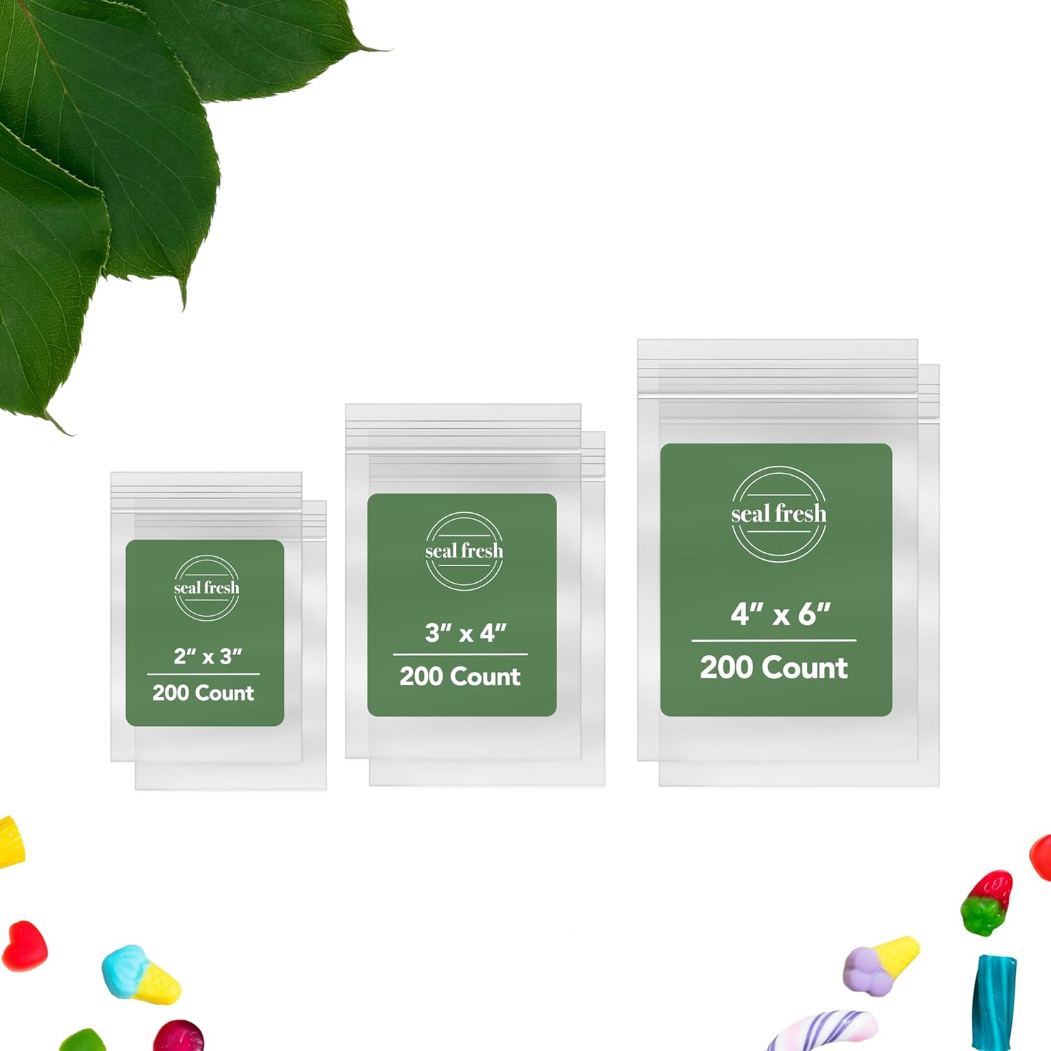 Seal Fresh Bundle ZipLock Bags 3 Sizes (600 Count) 2" x