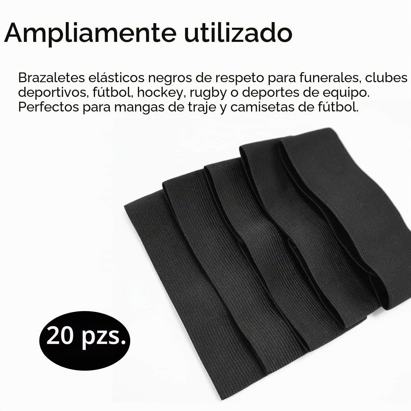 20 Piezas Brazalete de Capitanes Banda de Brazo Elástico de Fútbol para Deportes de Hielo y Nieve, Deportes de Tiro, Deportes de Carrera, Fútbol, ​​Baloncesto, Funerales, Luto, Conmemoración
