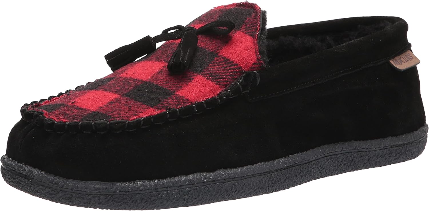 MUK LUKS Leather Goods Men's Talan Slipper, Ebony, 11