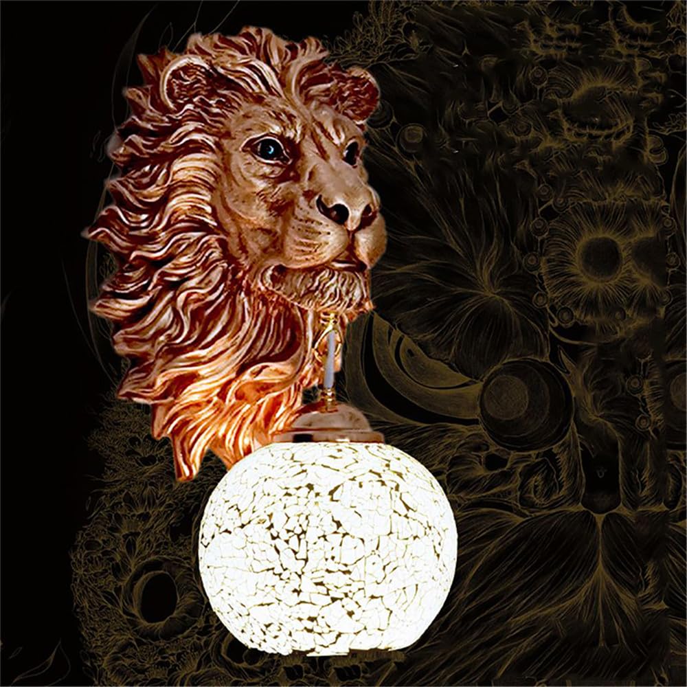 SXECAEPS Lion Wall Lamp - Creative LED Light for Living Room, Bedroom, Hallway, Bar, Cafe, and Restaurant Decoration