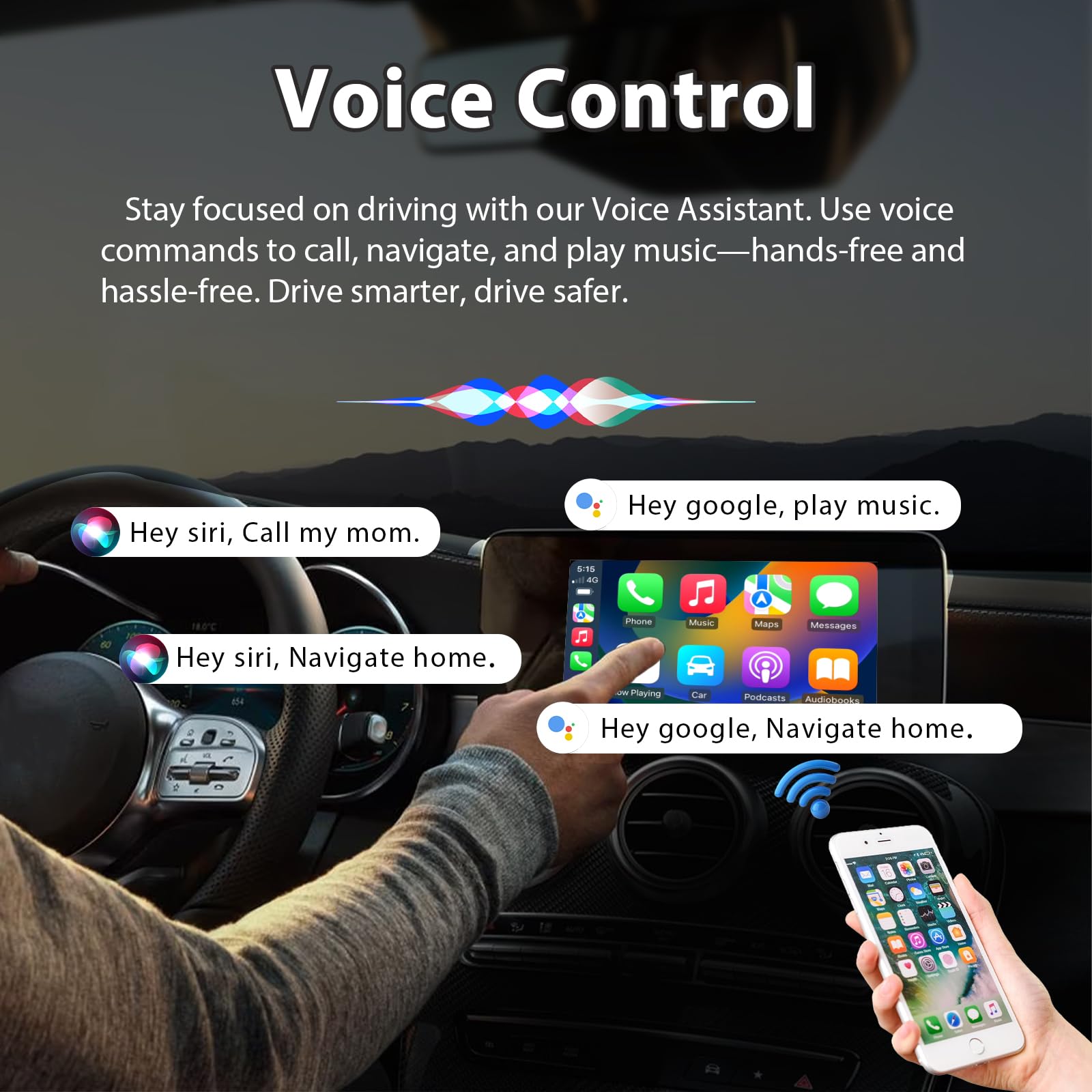 Sunweyer S21 Adaptador Wireless CarPlay y Android Auto – Solo para Coches con CarPlay por Cable | Conexión automática | Actualizaciones OTA(No BMW/Tesla)