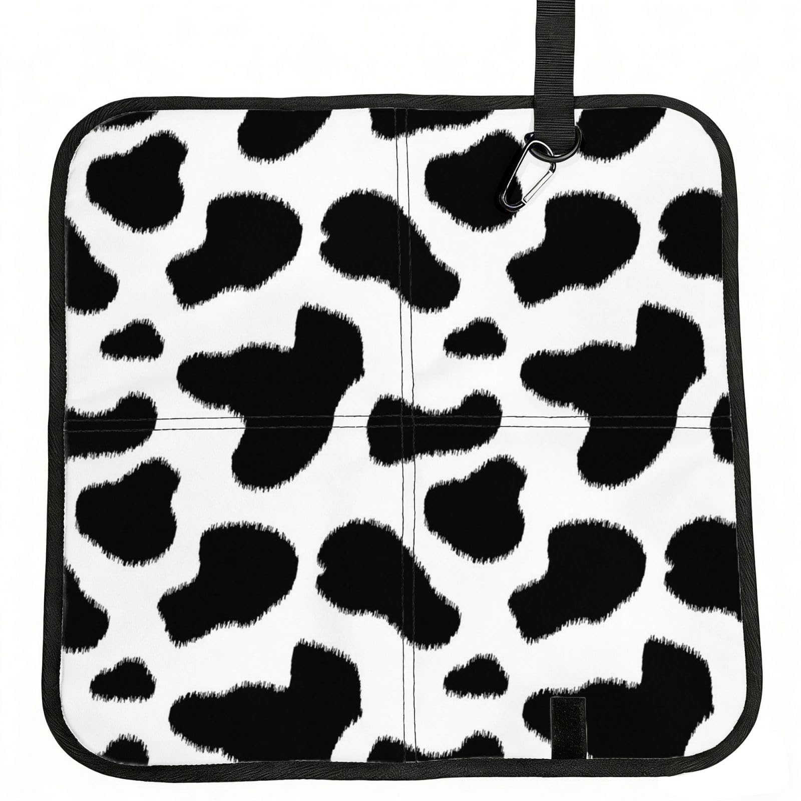 ERCgad Black & White Leopard Print Foldable Seat Cushion Portable Chair Pad Lightweight Travel Outdoor Office Home