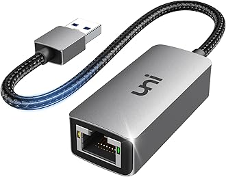 uni USB to Ethernet Adapter, Driver Free USB 3.0 to Gigabit Ethernet LAN Network Adapter, 100/1000 Mbps RJ45 Internet Adapter Compatible with Laptop, MacBook, Surface, PC with Windows, XP, Mac/Linux