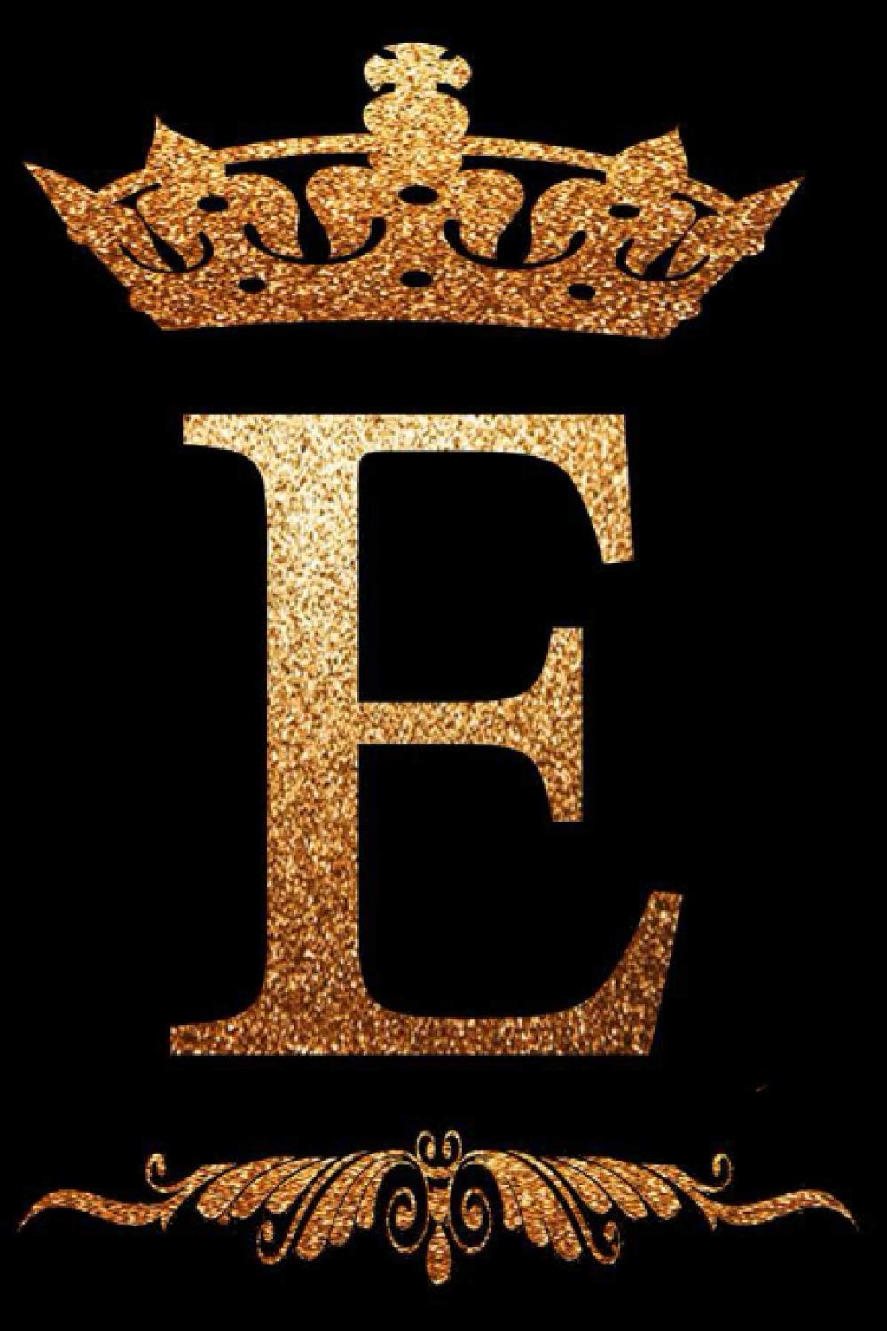 Amazon | Golden Crown Initial E alphabet Monogram Letter E 