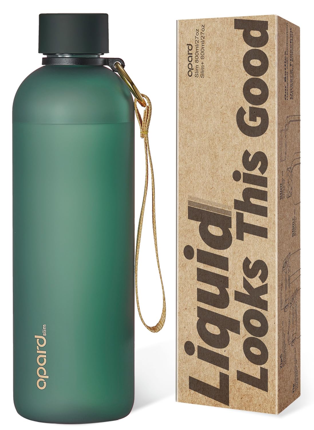 Opard Slim Water Bottle 27oz Forest Green