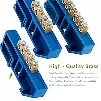 Vista 8 de YISTER 10 barras de conexión a tierra – Bloque de terminales de latón de 6 posiciones para circuito de tierra, diámetro de orificio de 0.24 pulgadas