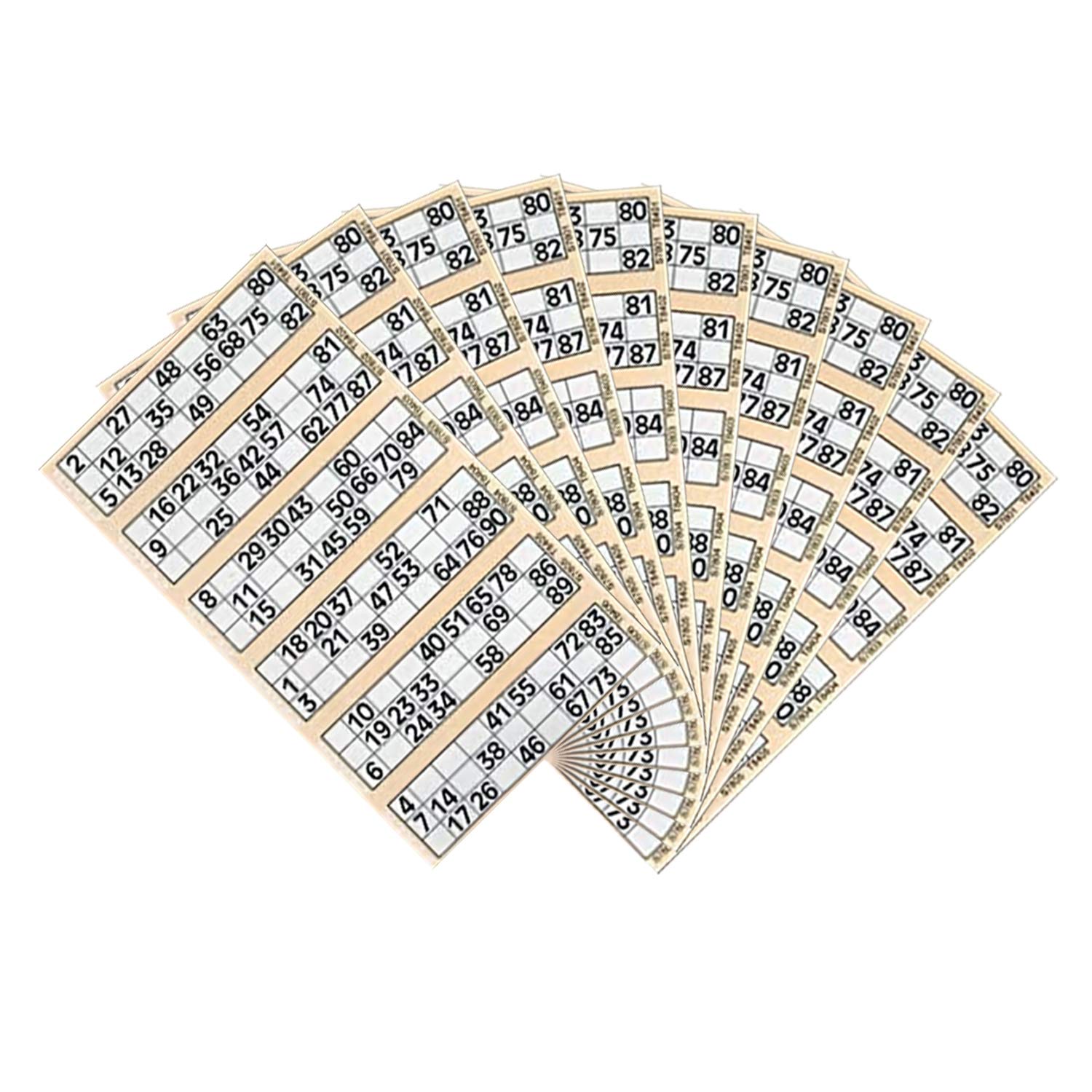 𝗣𝗮𝗰𝗸 𝗼𝗳 𝟭𝟬 – Bingo Pads Bingo Book 1-480 Bingo Tickets 6 Tickets View Flayers For Family Function or Get Together, Indoor Games, Christmas, New Year (Peach)