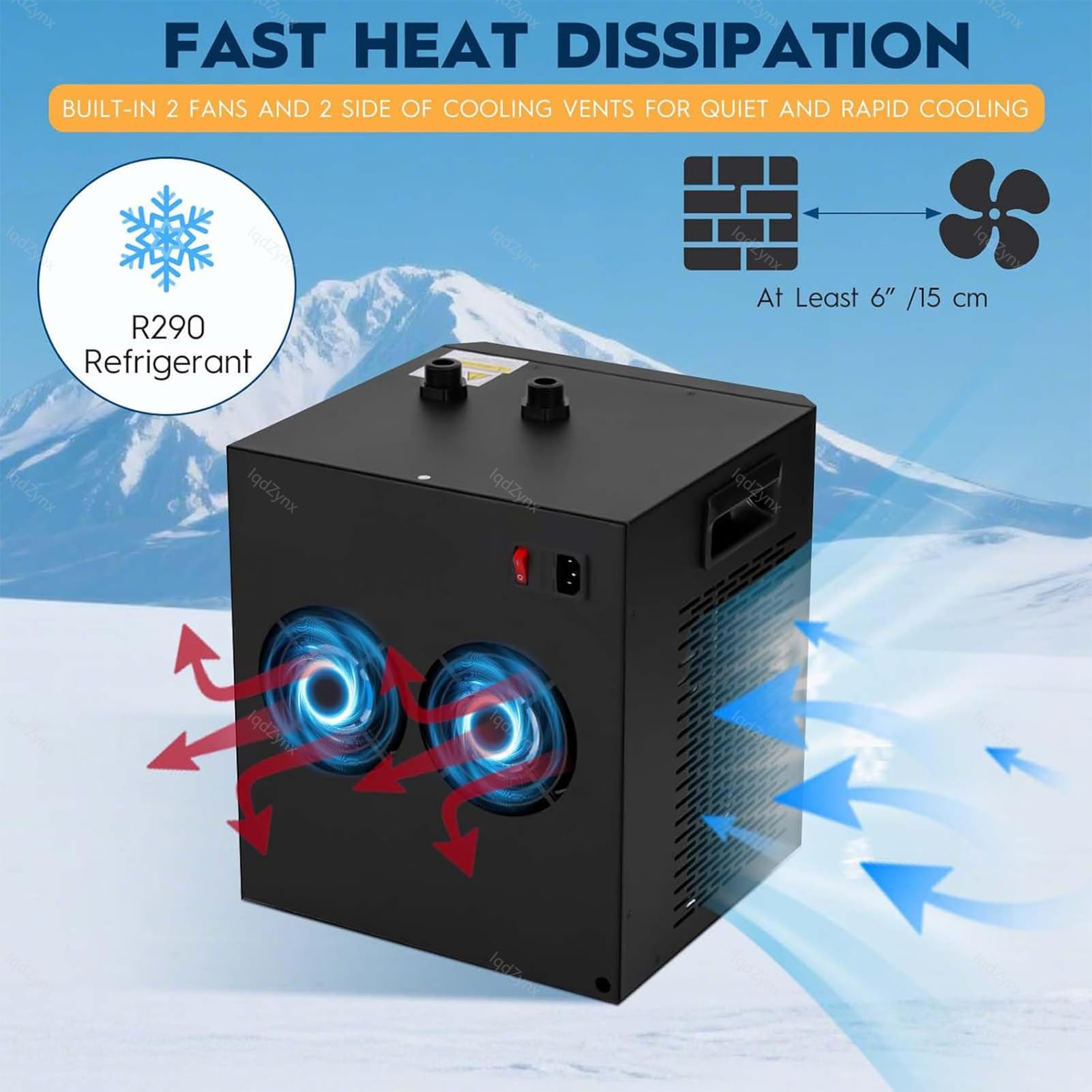 Kit refrigeratore per bagno di ghiaccio, unità di raffreddamento intelligente con pompa di filtrazione per recupero della terapia del freddo, casa e palestra