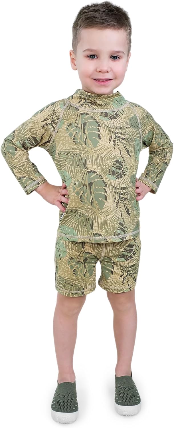 JAN & JUL Long Sleeve 2-pc UV Swim-Suit Set with Shorts (Baby, Toddler, Kids)