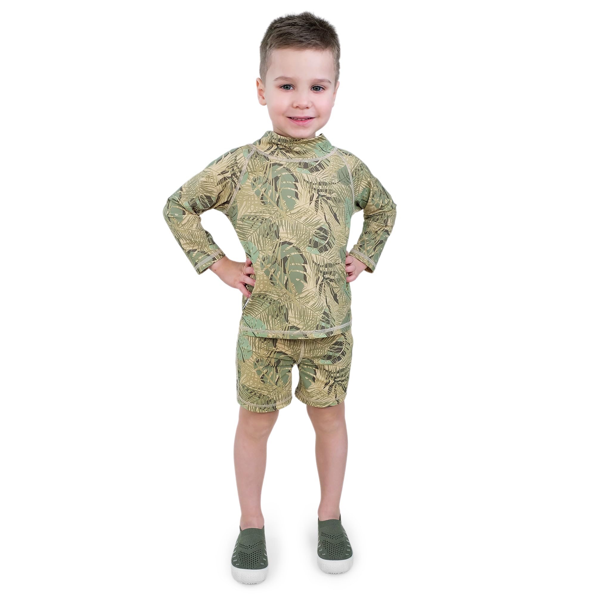 Jan & Jul, Costume da bagno a maniche lunghe, 2 pezzi, con pantaloncini, per bambini, 4 anni