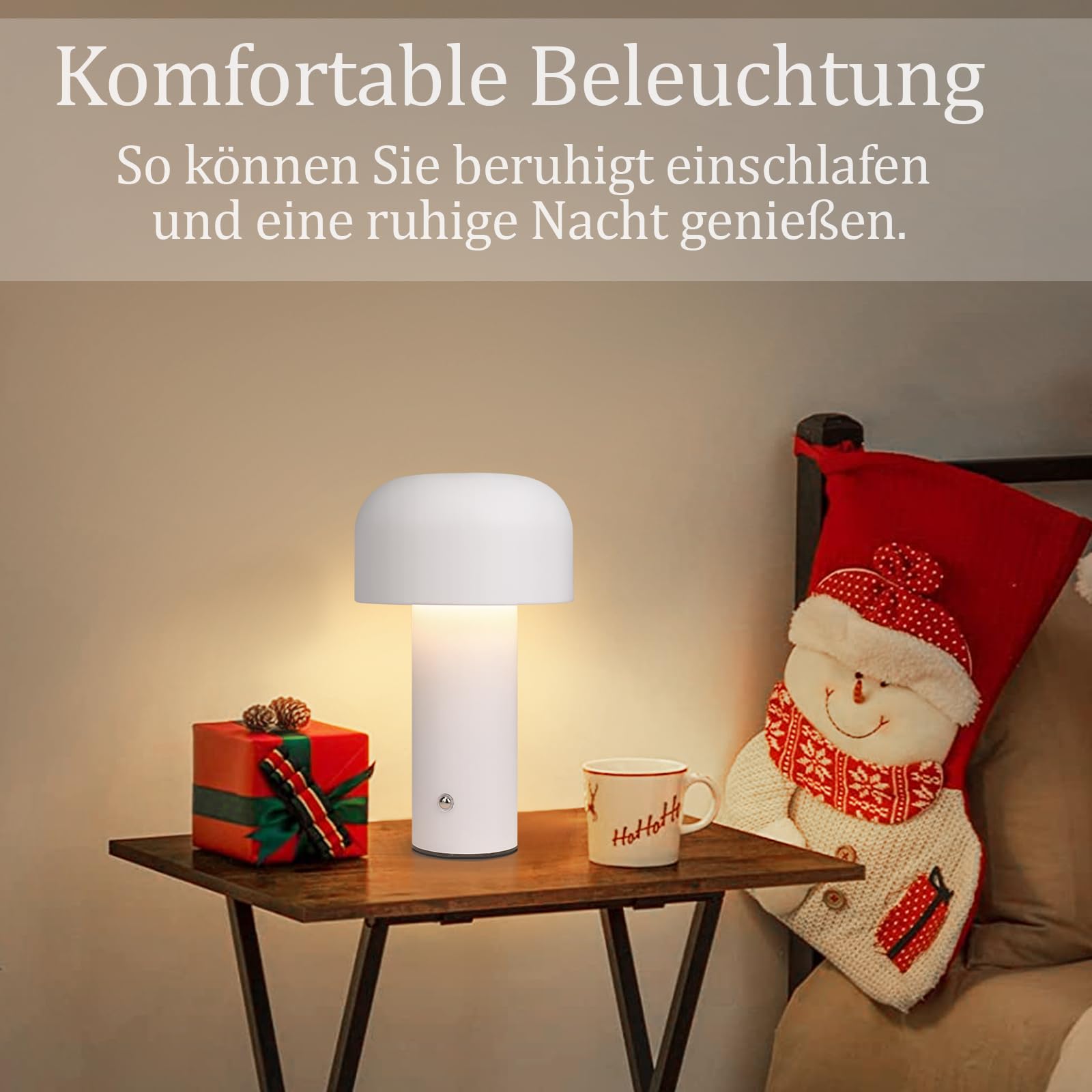 ZMH 2ER Tischlampe Kabellos Akku Tischleuchte - LED Nachttischlampe