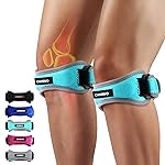 CAMBIVO Patella Tendon Knee Strap 2 Pack, Adjustable Knee Braces for Knee Pain, Knee Support Band for Running, Hiking, Volleyball, Jumpers Knee, Tennis, Tendonitis (Light Blue