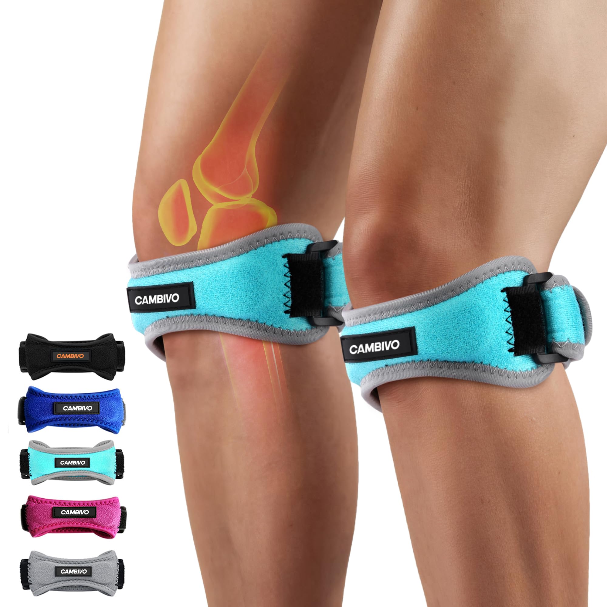 CAMBIVO 2 Pack Patella Tendon Knee Straps