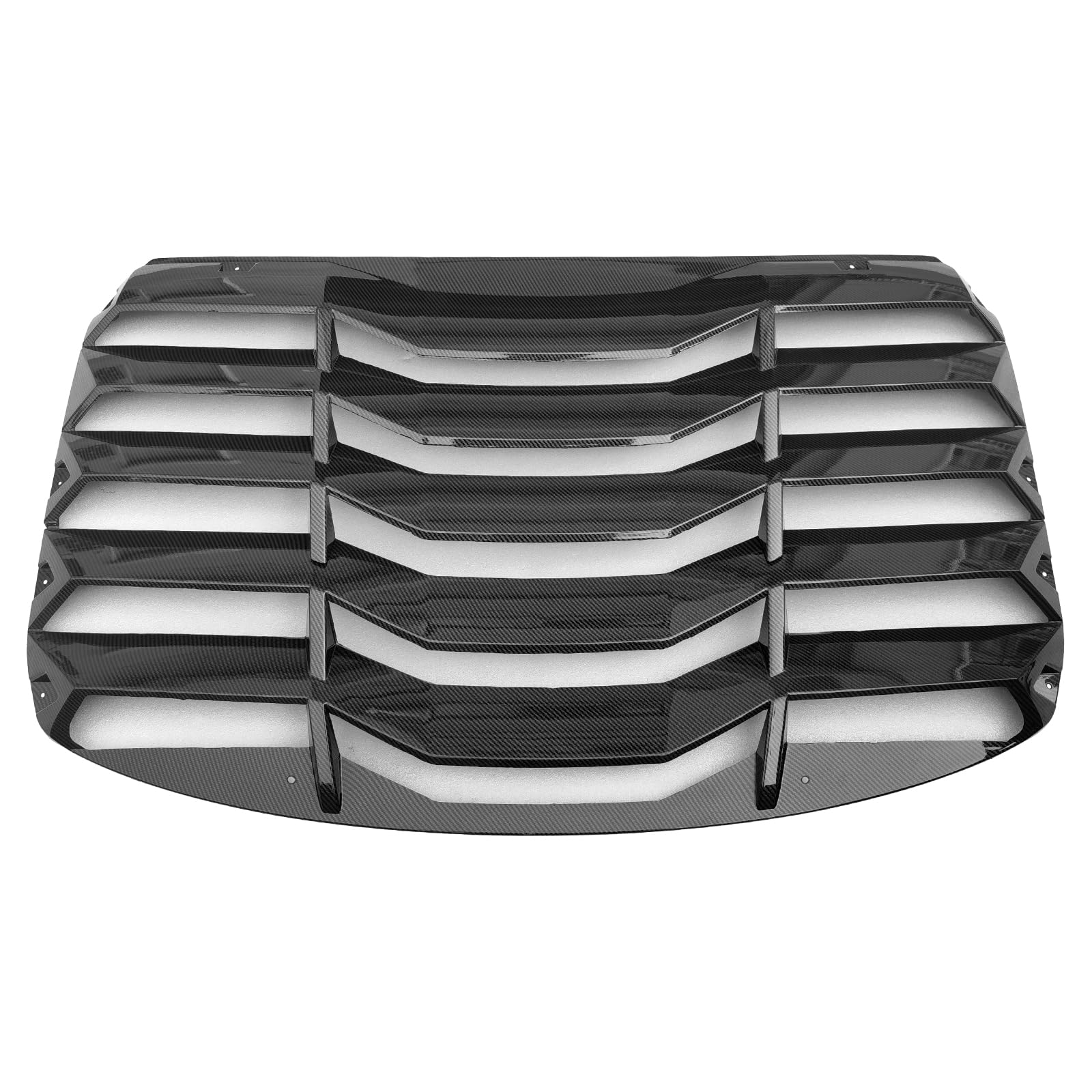 IKON MOTORSPORTS Rear Window Louver Compatible with 2022-2025 Subaru BRZ & Toyota GR86, IKON Style ABS Plastic Carbon Fiber Print Windshield Sun Shade Cover Vent 2PCS